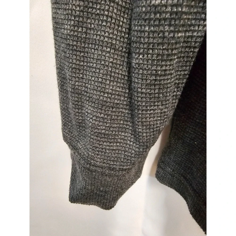 The Children's Place Boys L 10/12 Henley Thermal Long Sleeve Waffle Knit Gray
